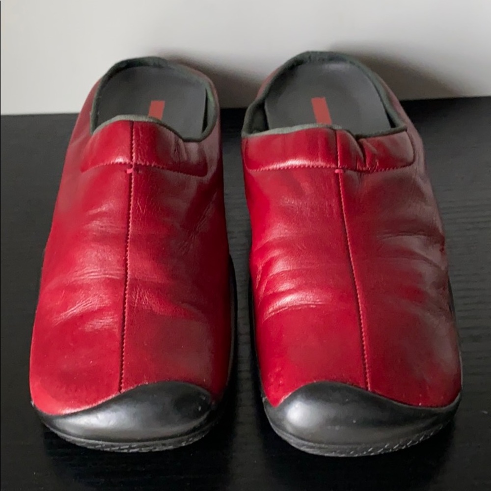 Prada Dark Red Mules - image 1